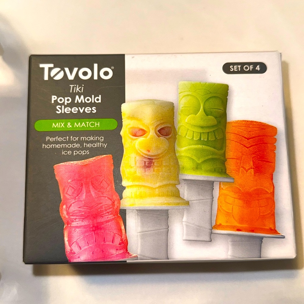 Tovolo Tiki Ice Pop Mold and Tray Set - NEW in Package - Frozen Treats Popsicles